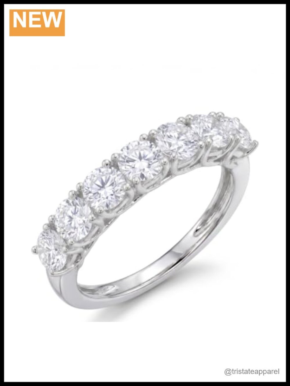 Lab Grown Diamond Eternity Ring 14K White Gold Plated 925 Sterling Silver